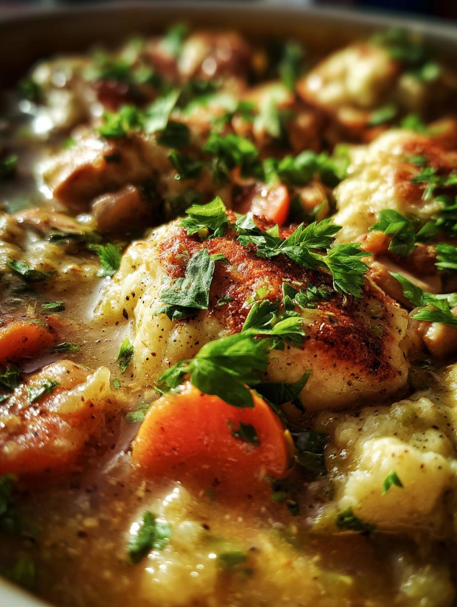chicken and dumplings - detail 1