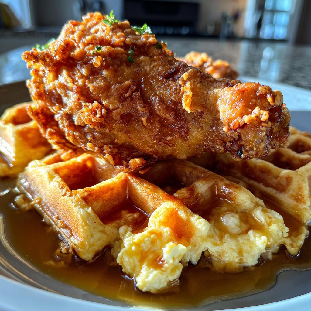chicken and waffles - detail 1