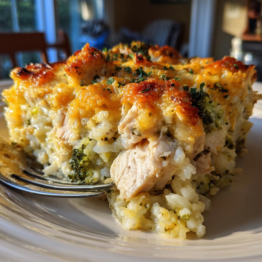 chicken broccoli and rice casserole - detail 1