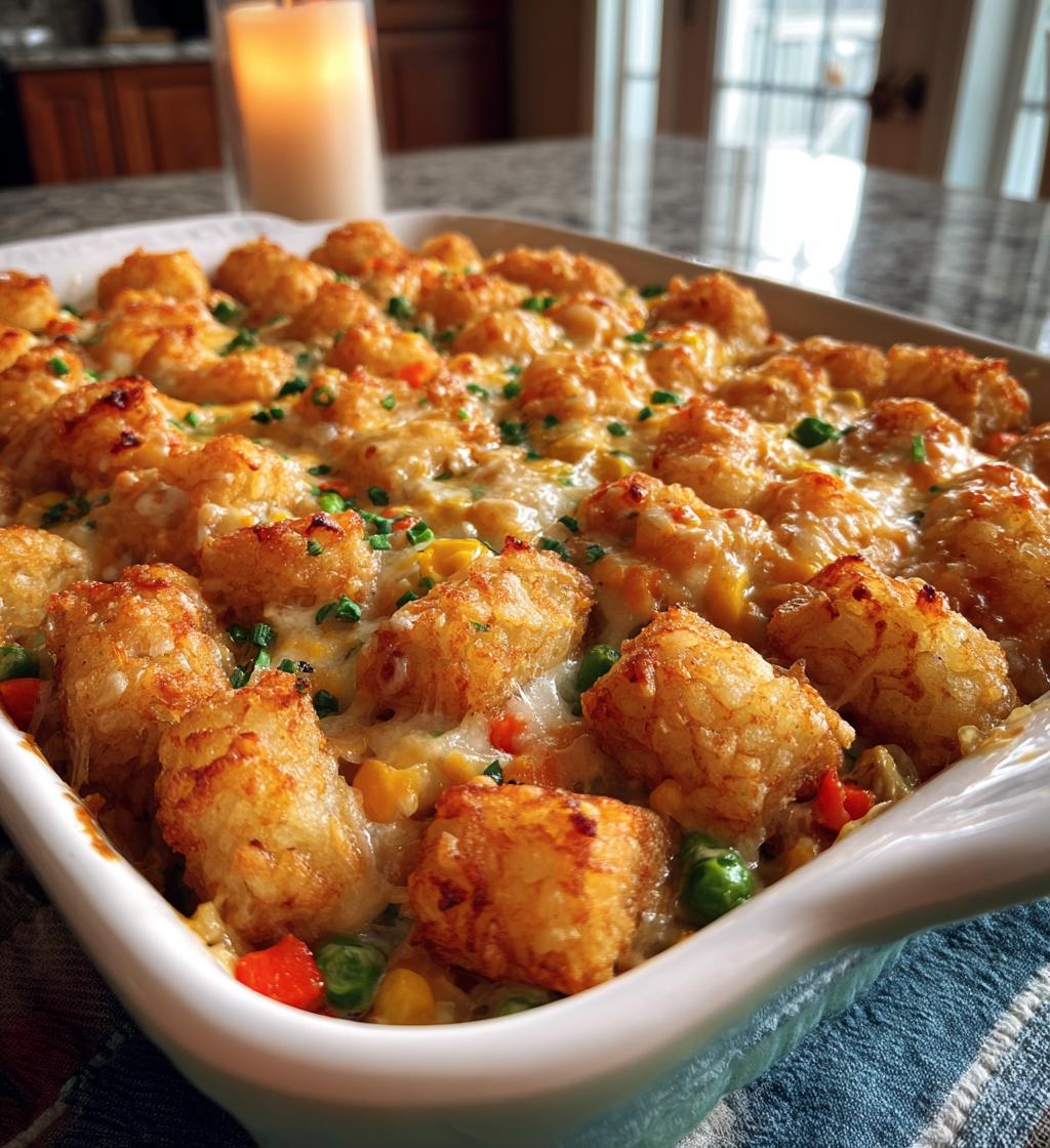 chicken tater tot casserole - detail 1