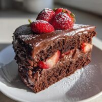 chocolate cake with strawberries