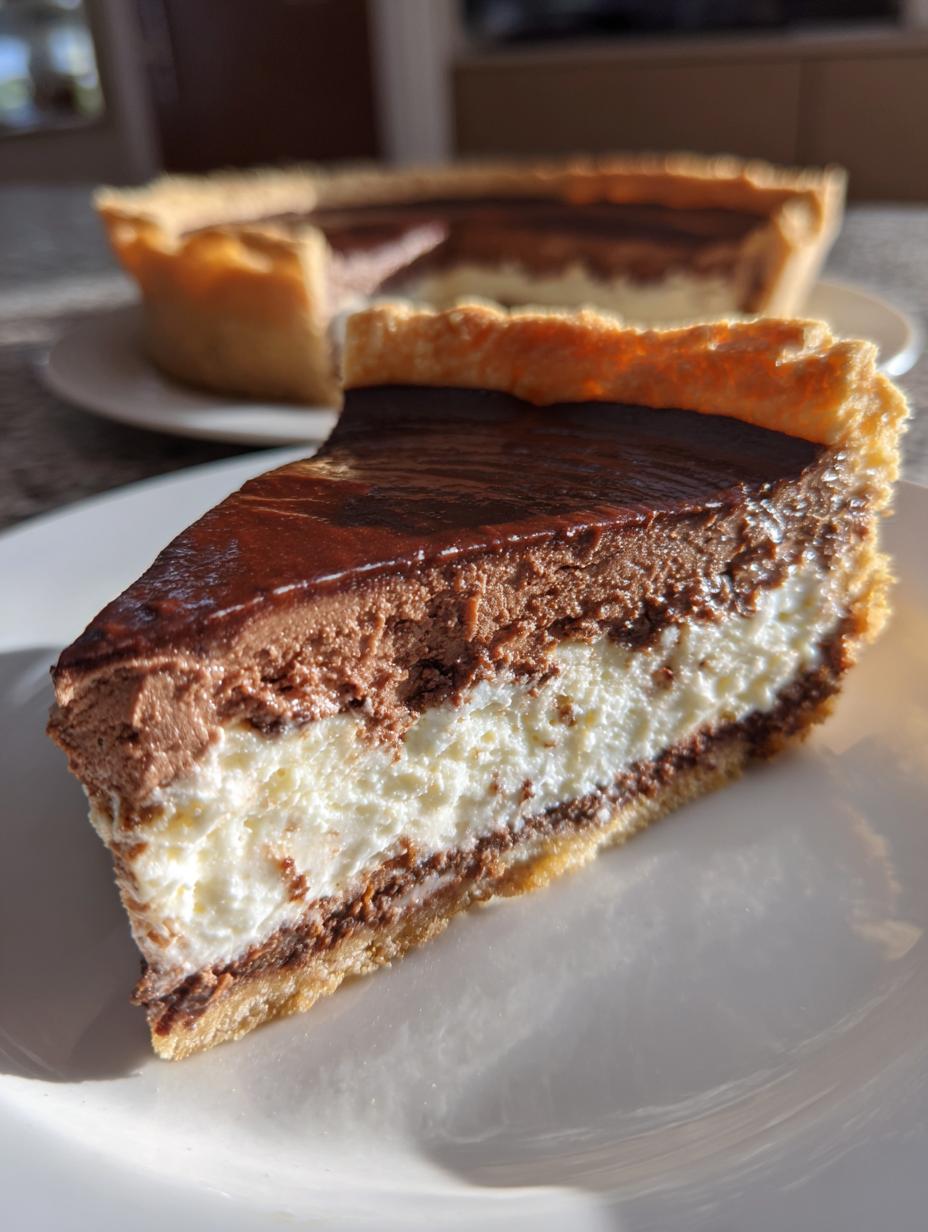 chocolate cheesecake pie - detail 1
