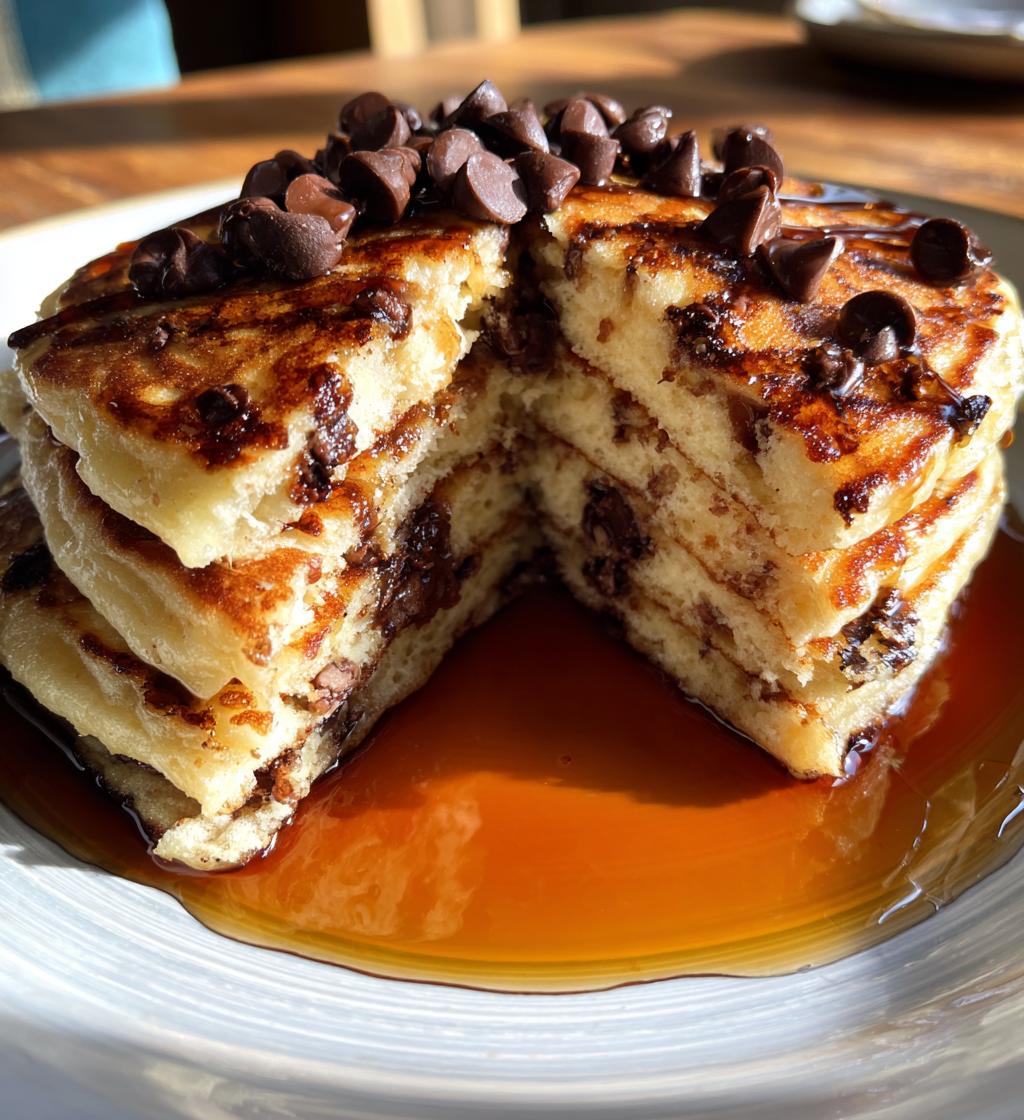 chocolate chip pancakes - detail 1