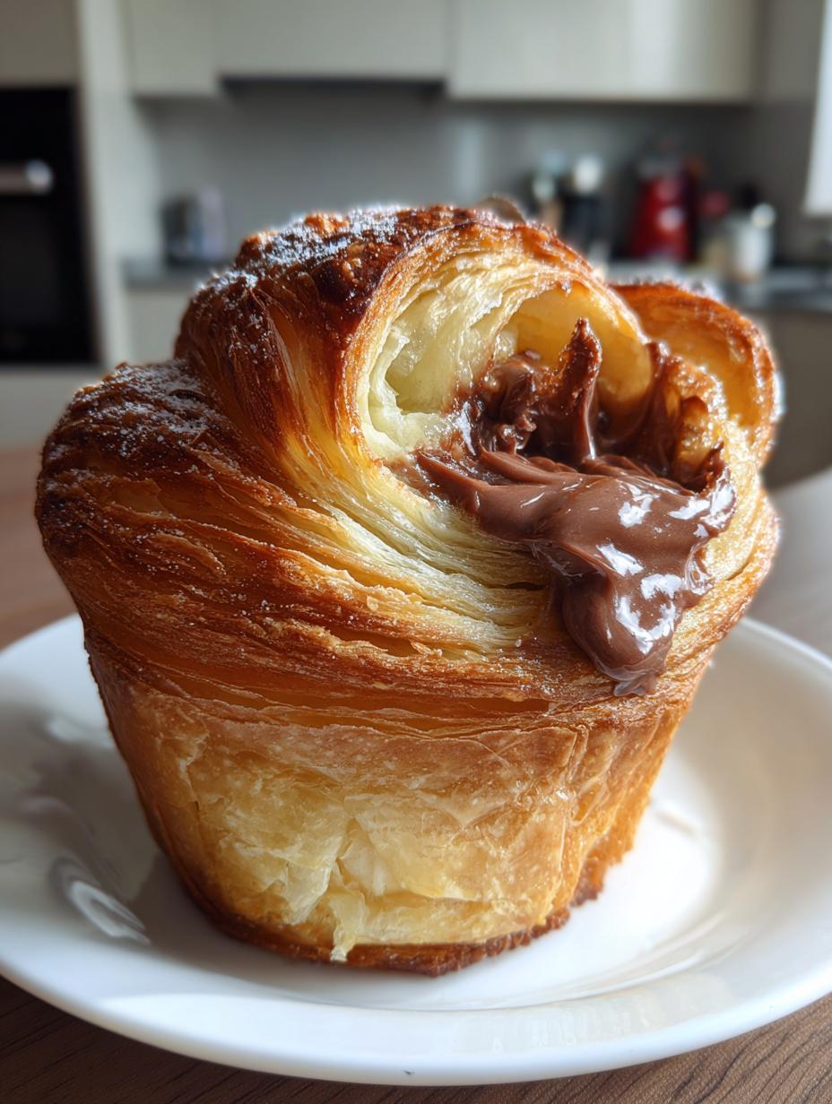 chocolate filled cruffins