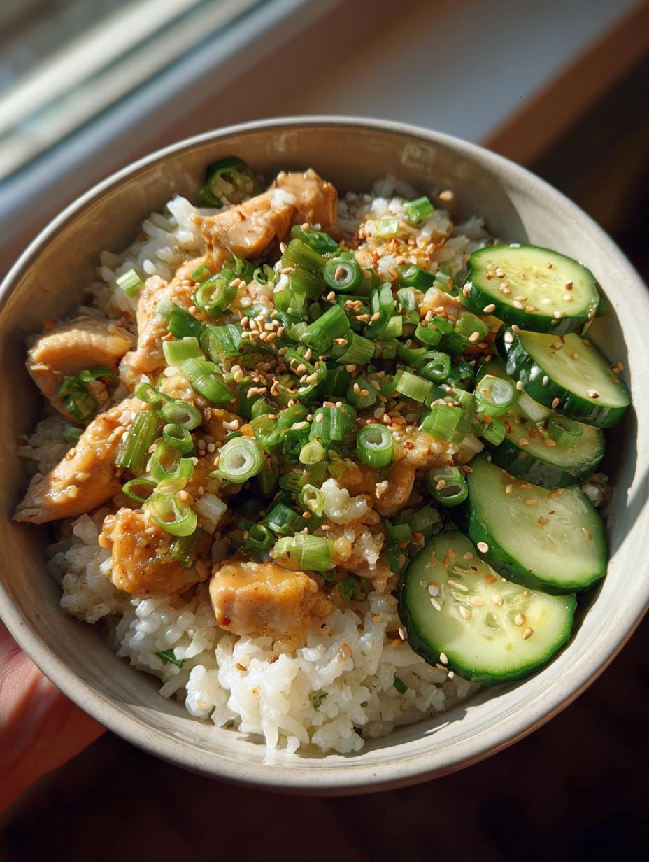 coconut chicken rice bowl - detail 1