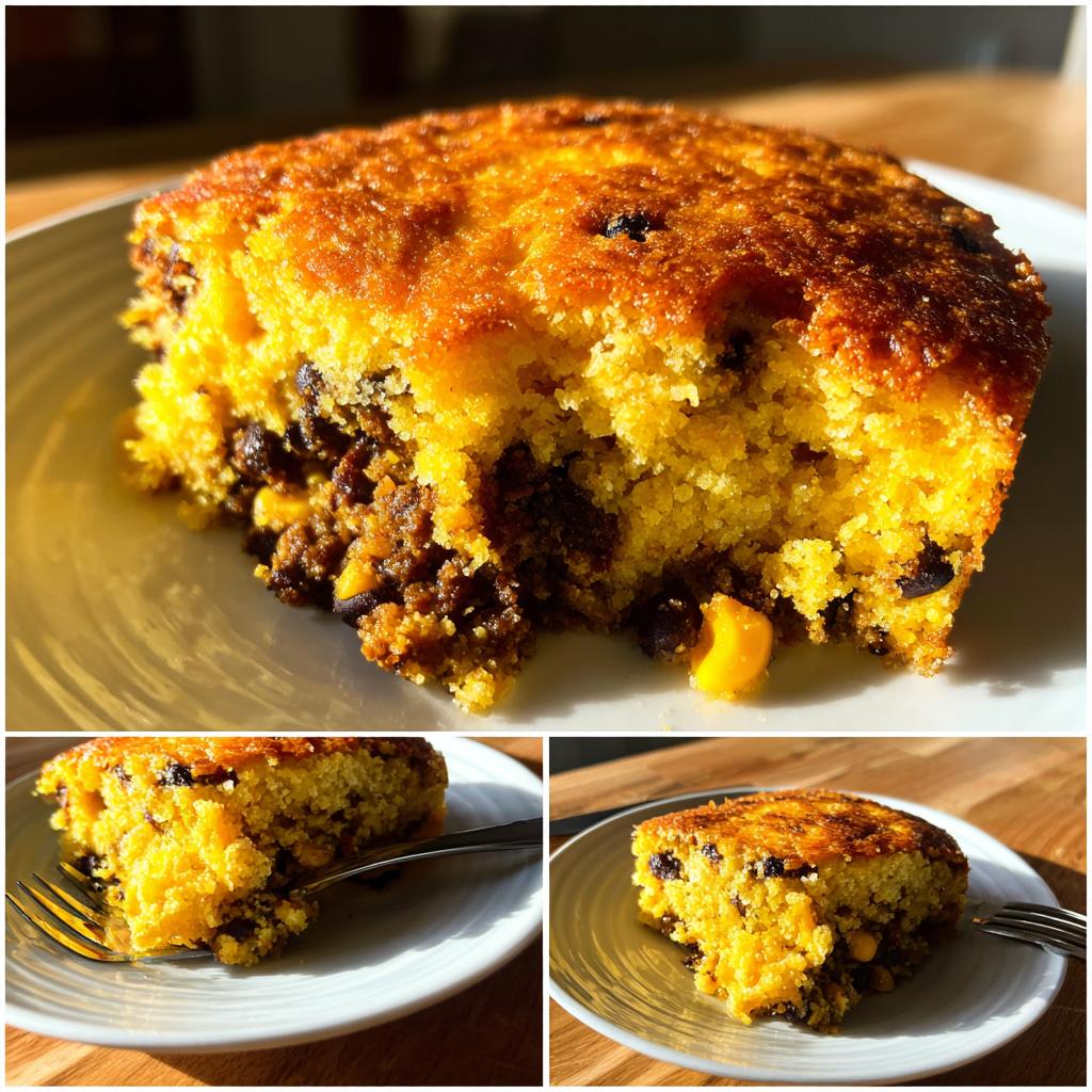 cowboy cornbread casserole with black beans - detail 1