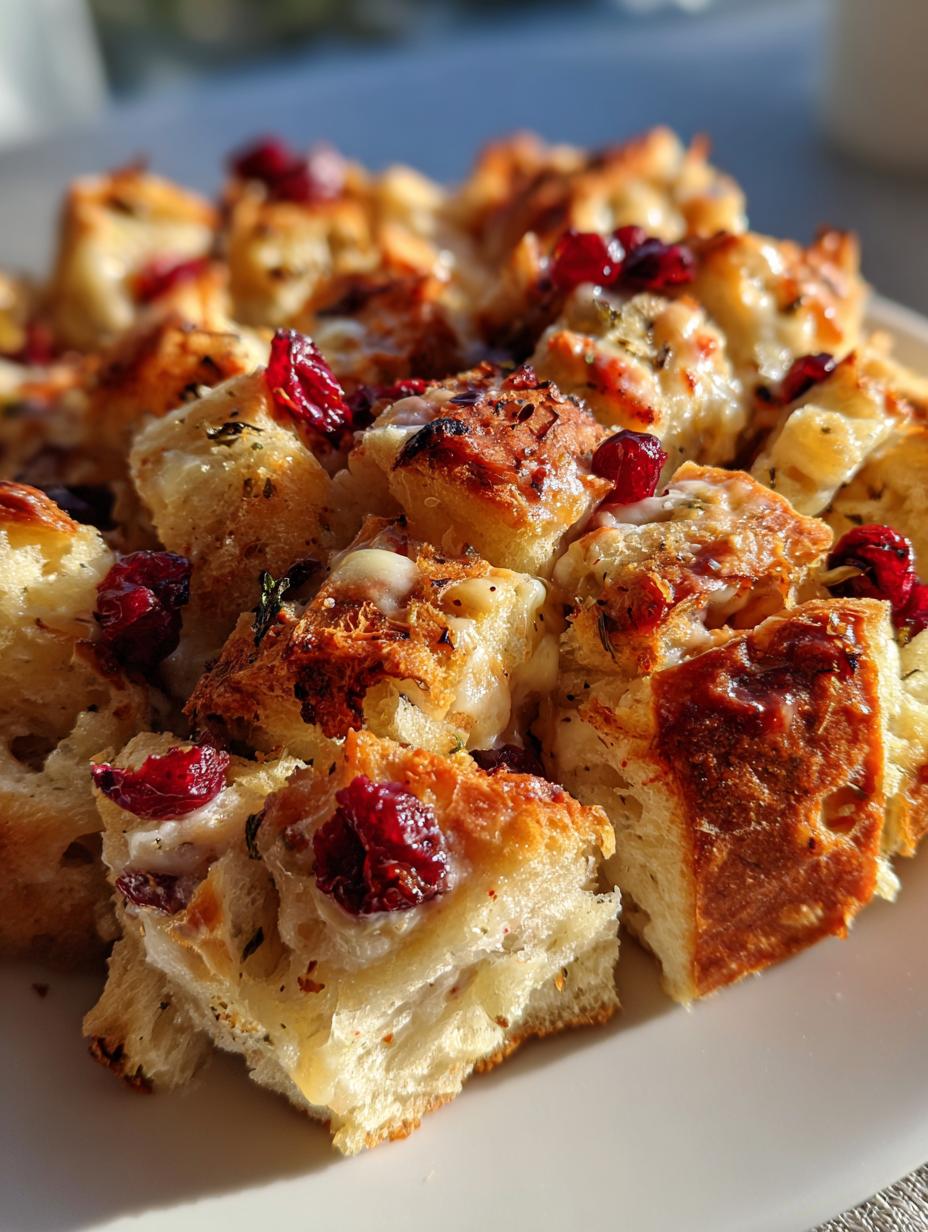cranberry brie sourdough pull apart bread - detail 1