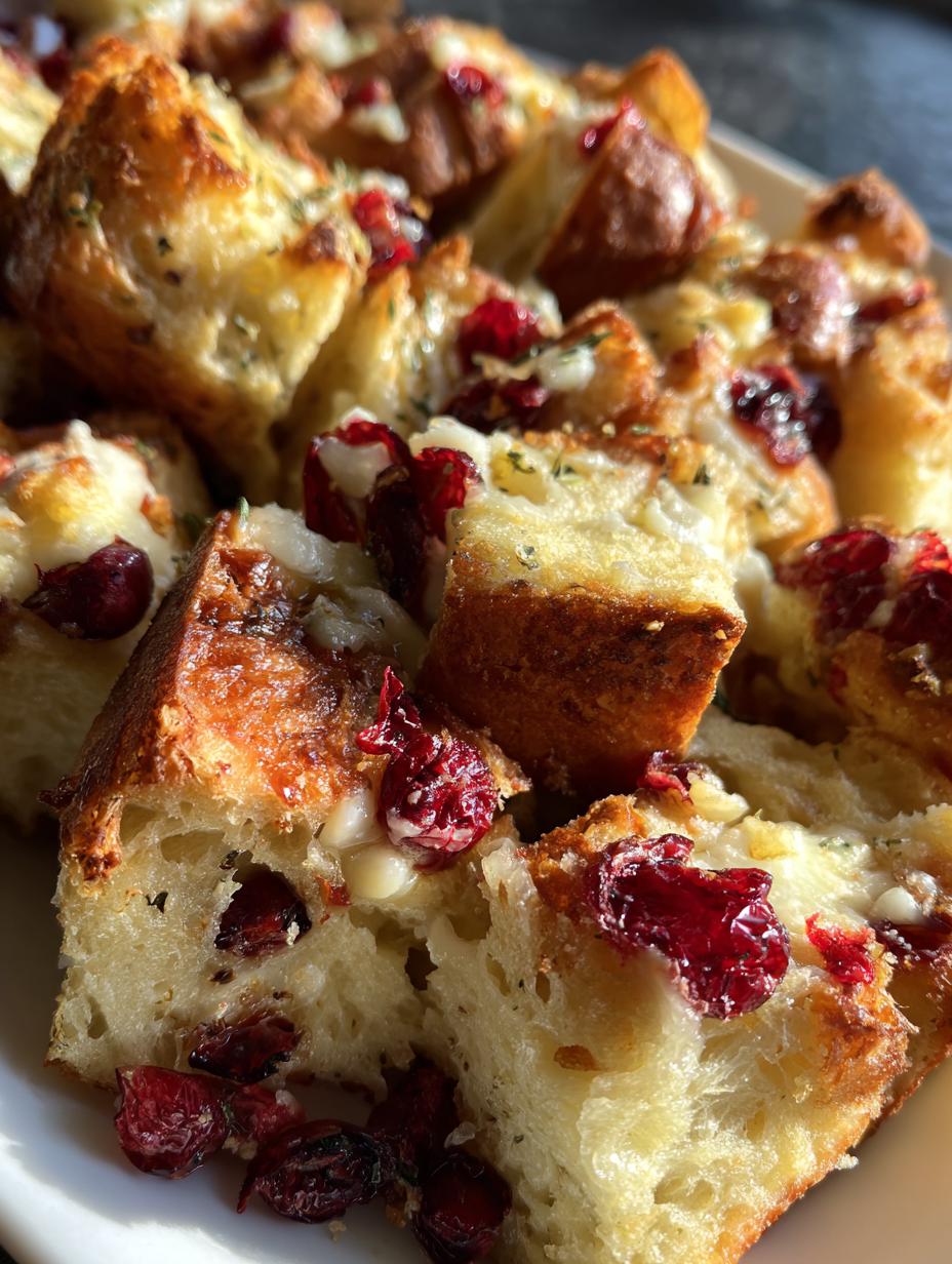 cranberry brie sourdough pull apart bread