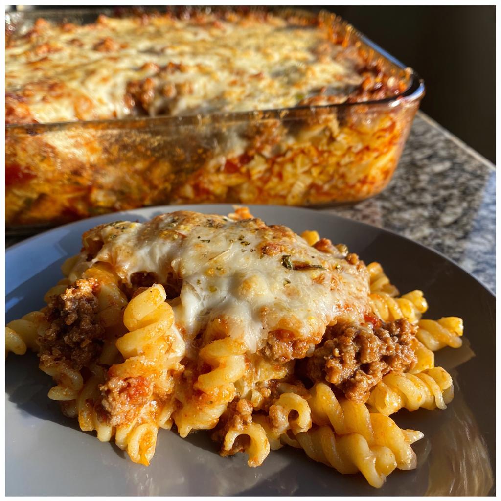 creamy beef mince and tomato pasta bake - detail 1