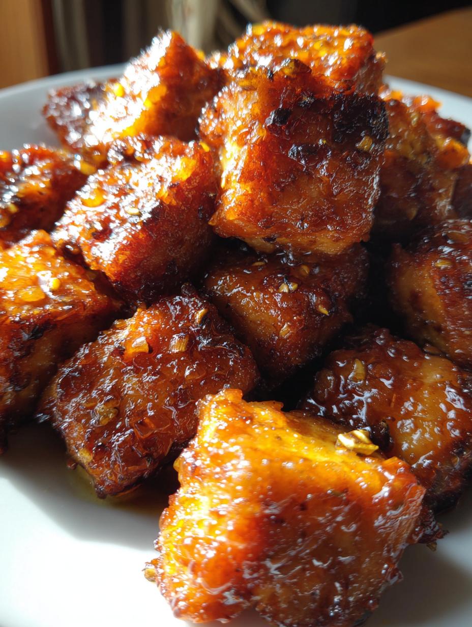 crispy honey garlic salmon bites - detail 1