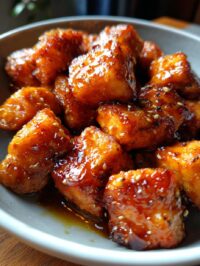 crispy honey garlic salmon bites