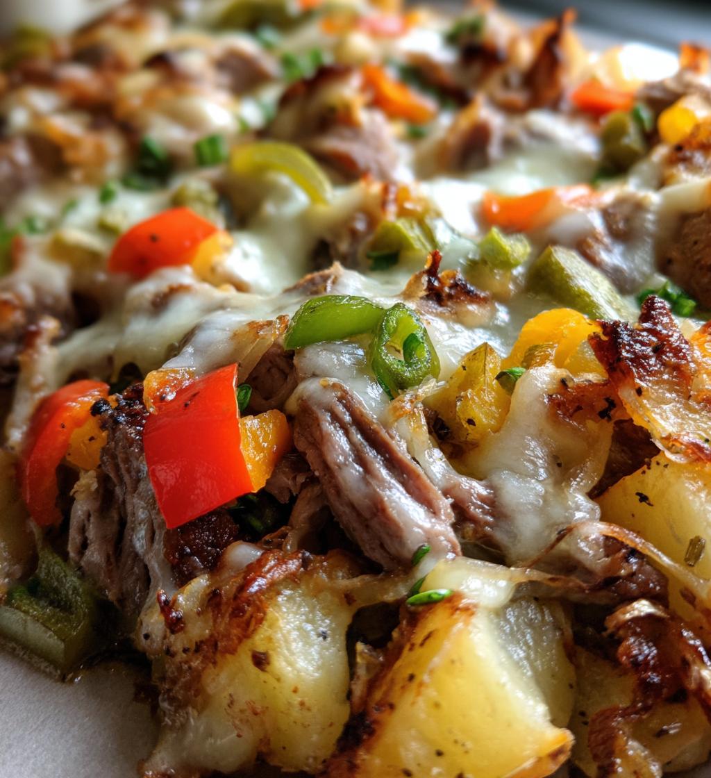 crockpot cheesesteak potato casserole