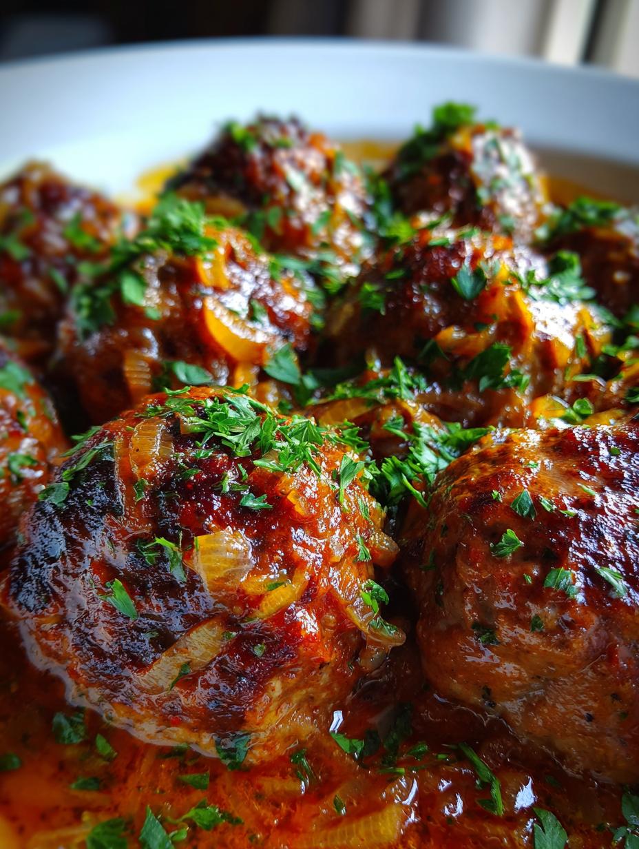 crockpot french onion meatballs - detail 1
