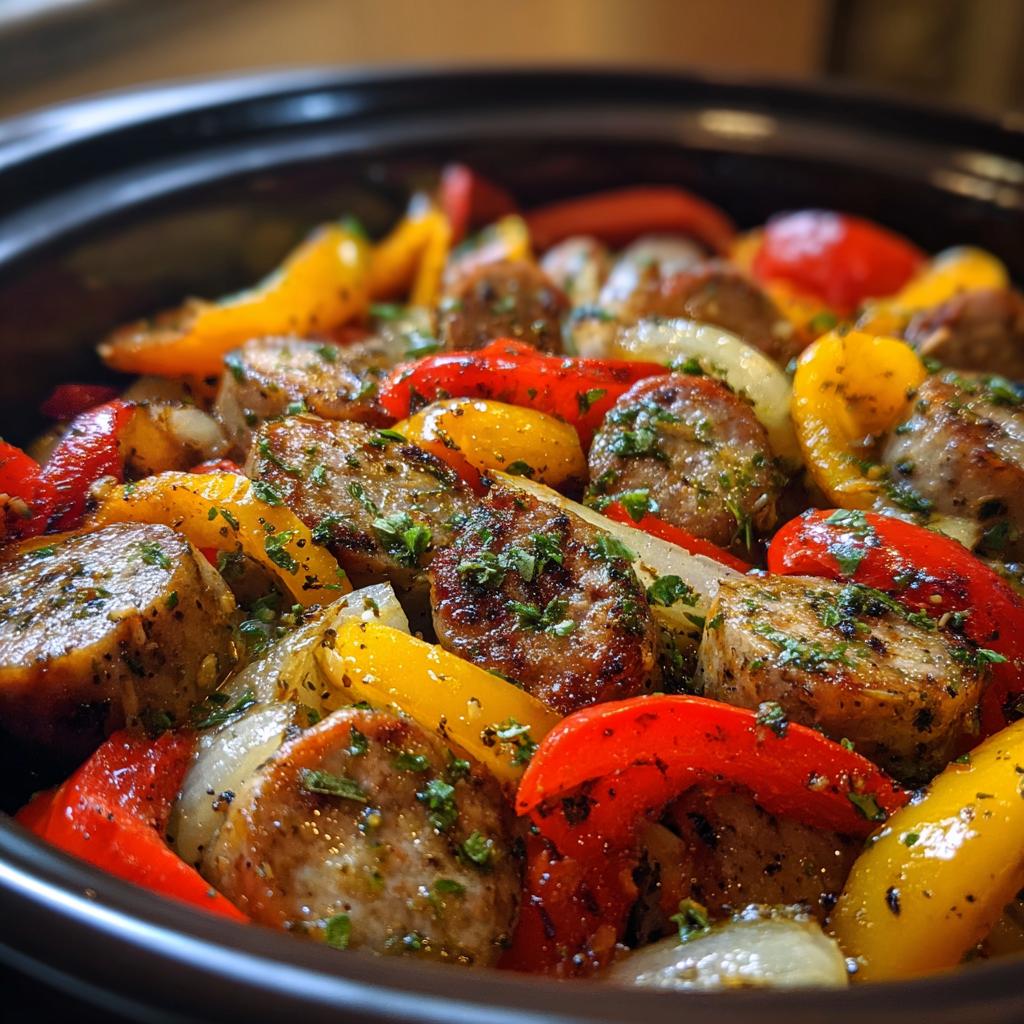 crockpot sausage and peppers
