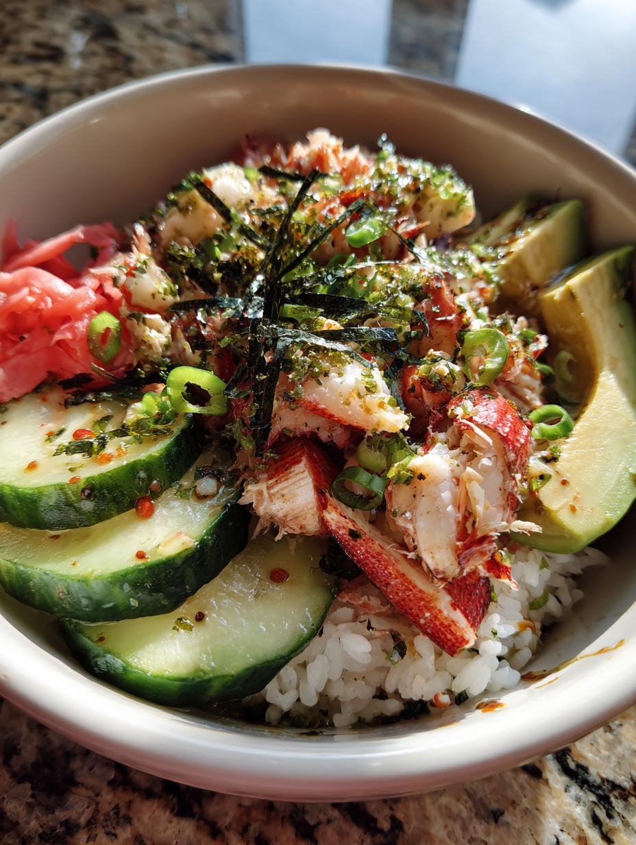 crunch roll sushi bowl - detail 1