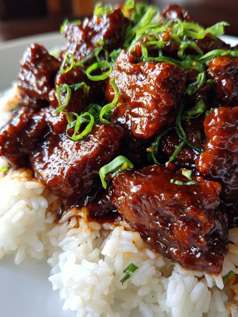 easy sticky beef and rice