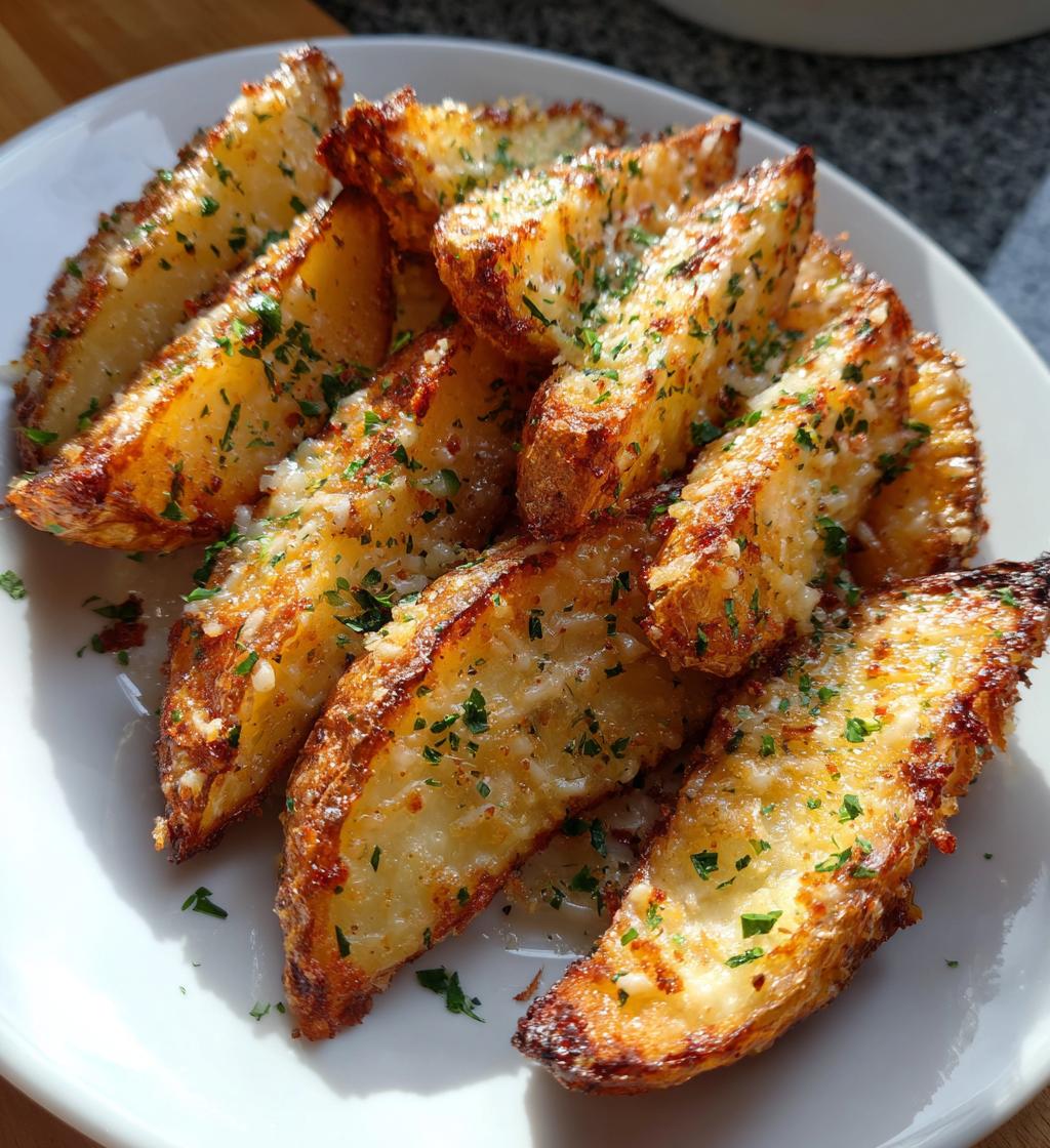 garlic parmesan potato wedges - detail 1
