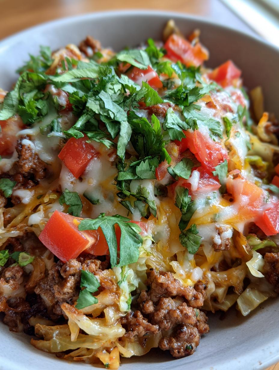 ground beef taco cabbage skillet