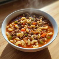hamburger macaroni soup