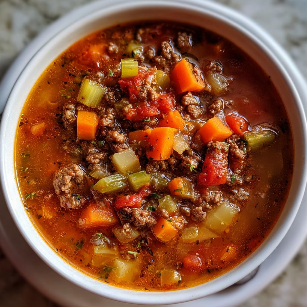 hamburger soup - detail 1