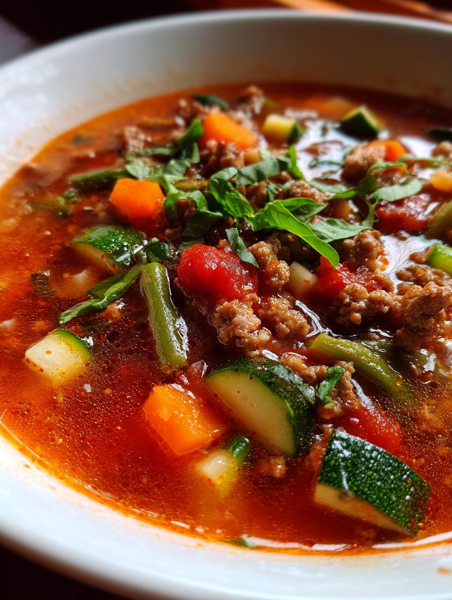 hearty beef mince minestrone - detail 1