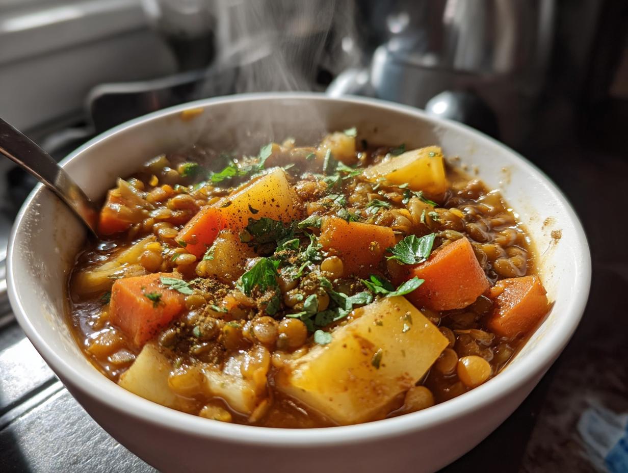 hearty lentil and potato soup