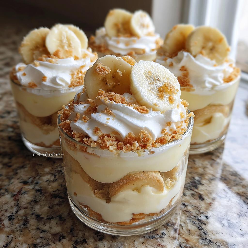 individual banana pudding cups - detail 1