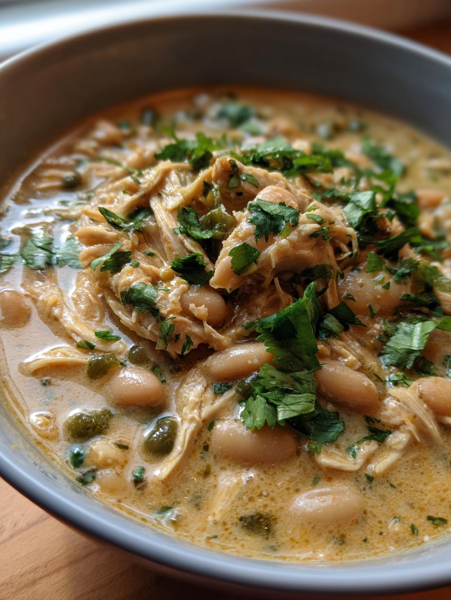 keto white chicken chili - detail 1
