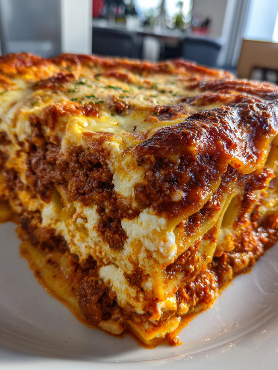 lasagna casserole with ricotta - detail 1