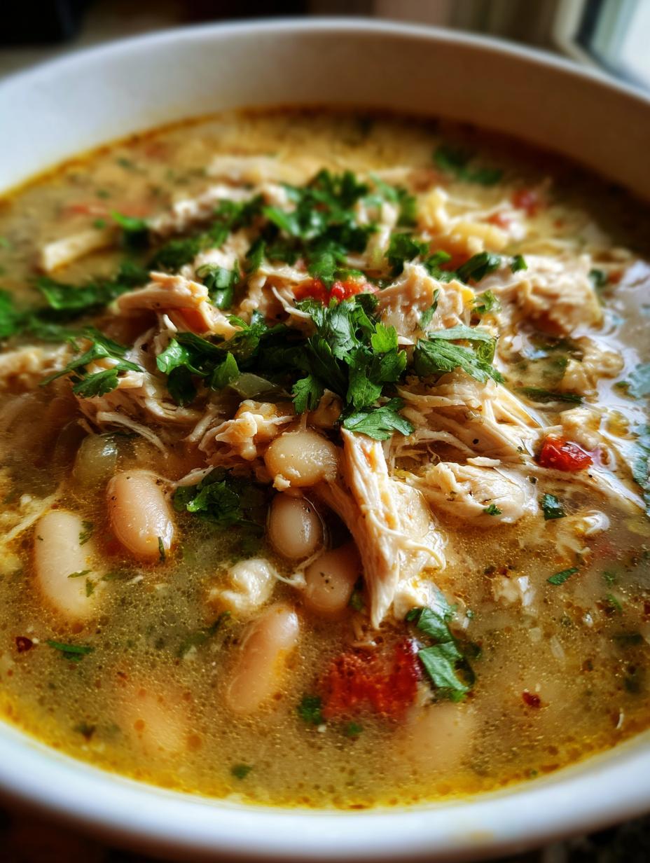low carb white chicken chili - detail 1