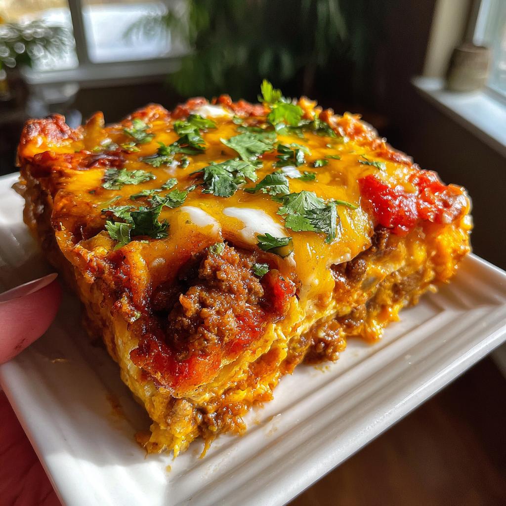 make ahead enchilada casserole - detail 1