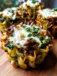 minced lamb and pesto lasagna cups