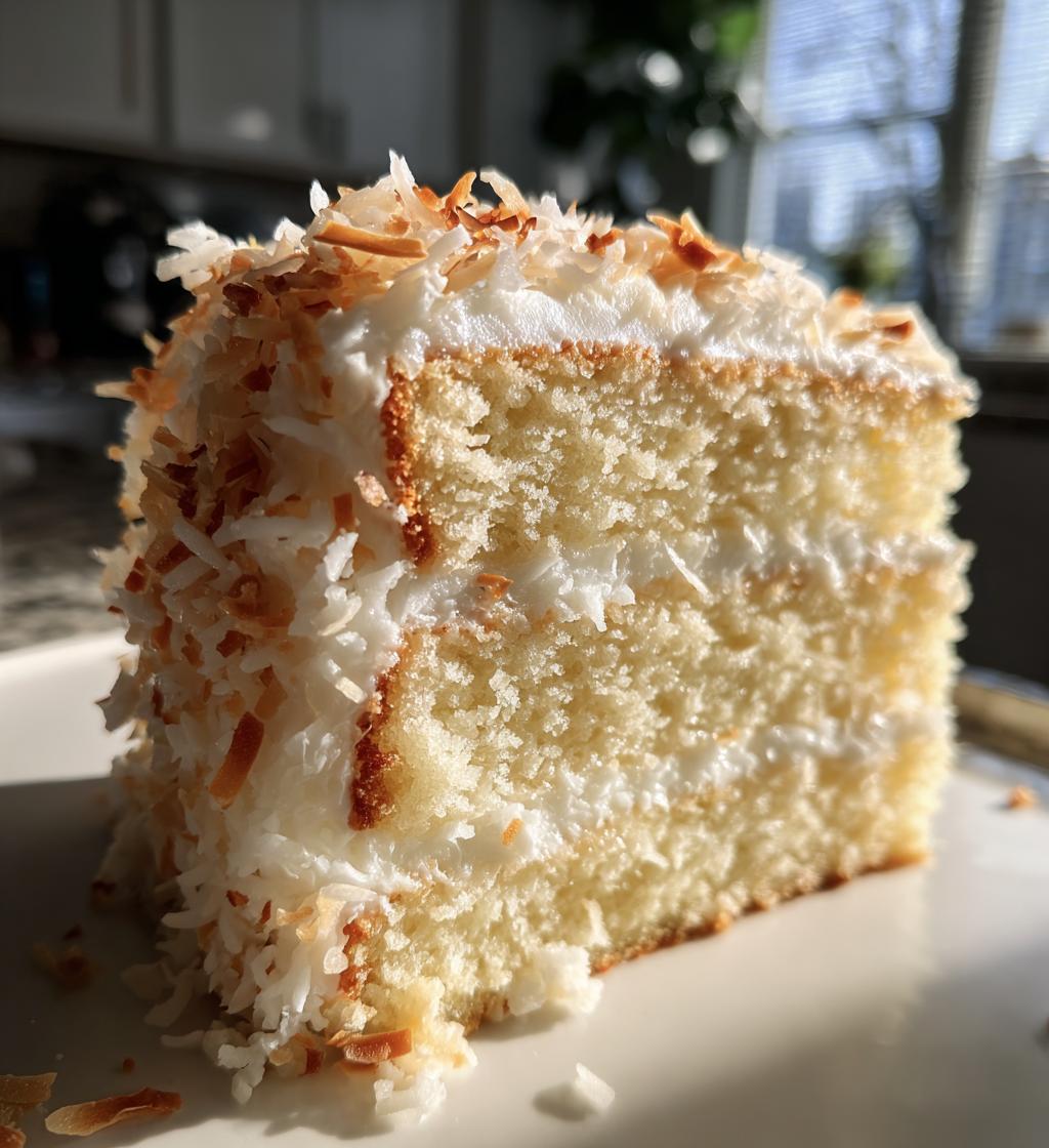 moist coconut cake - detail 1