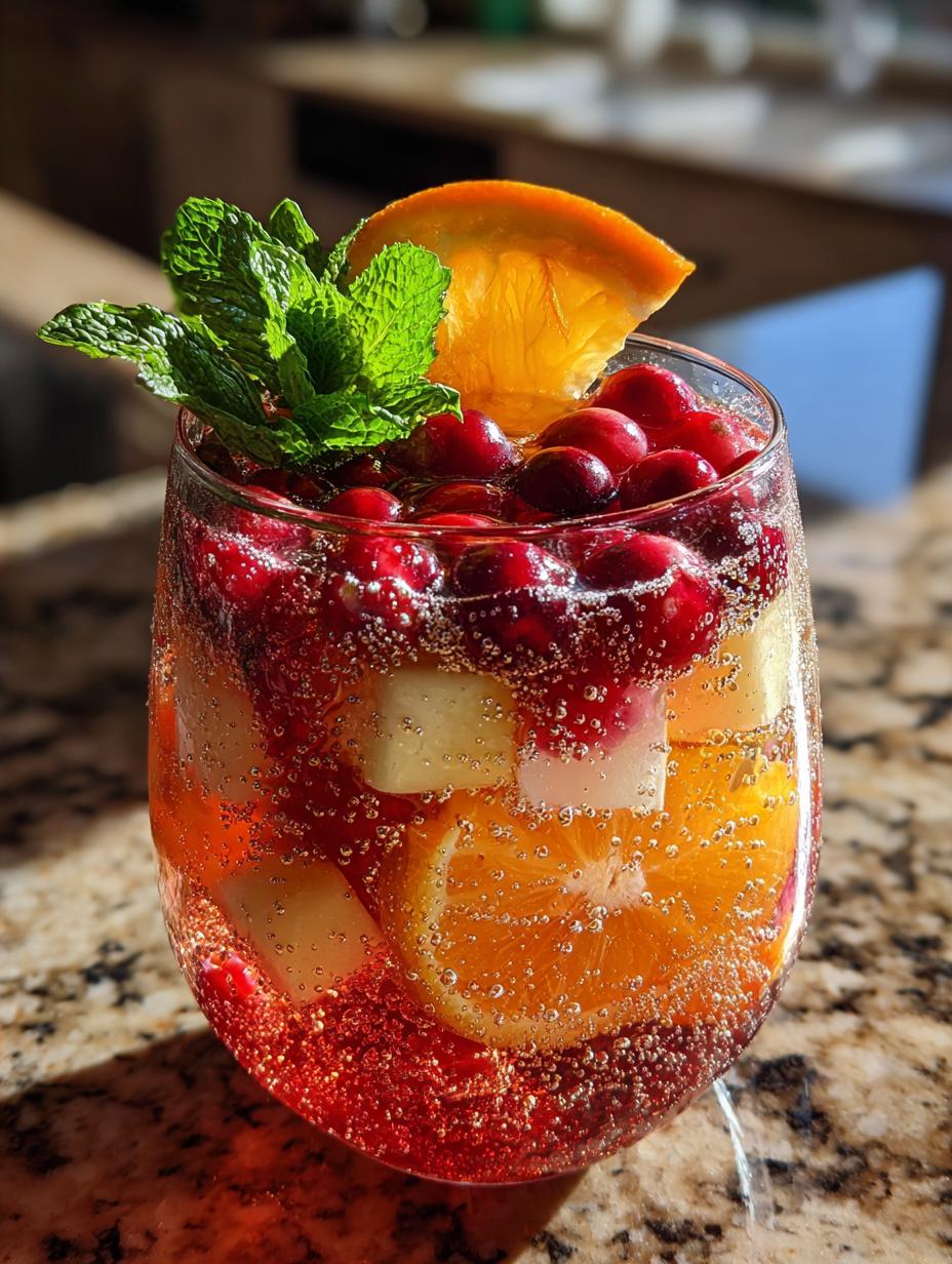 non alcoholic christmas sangria - detail 1