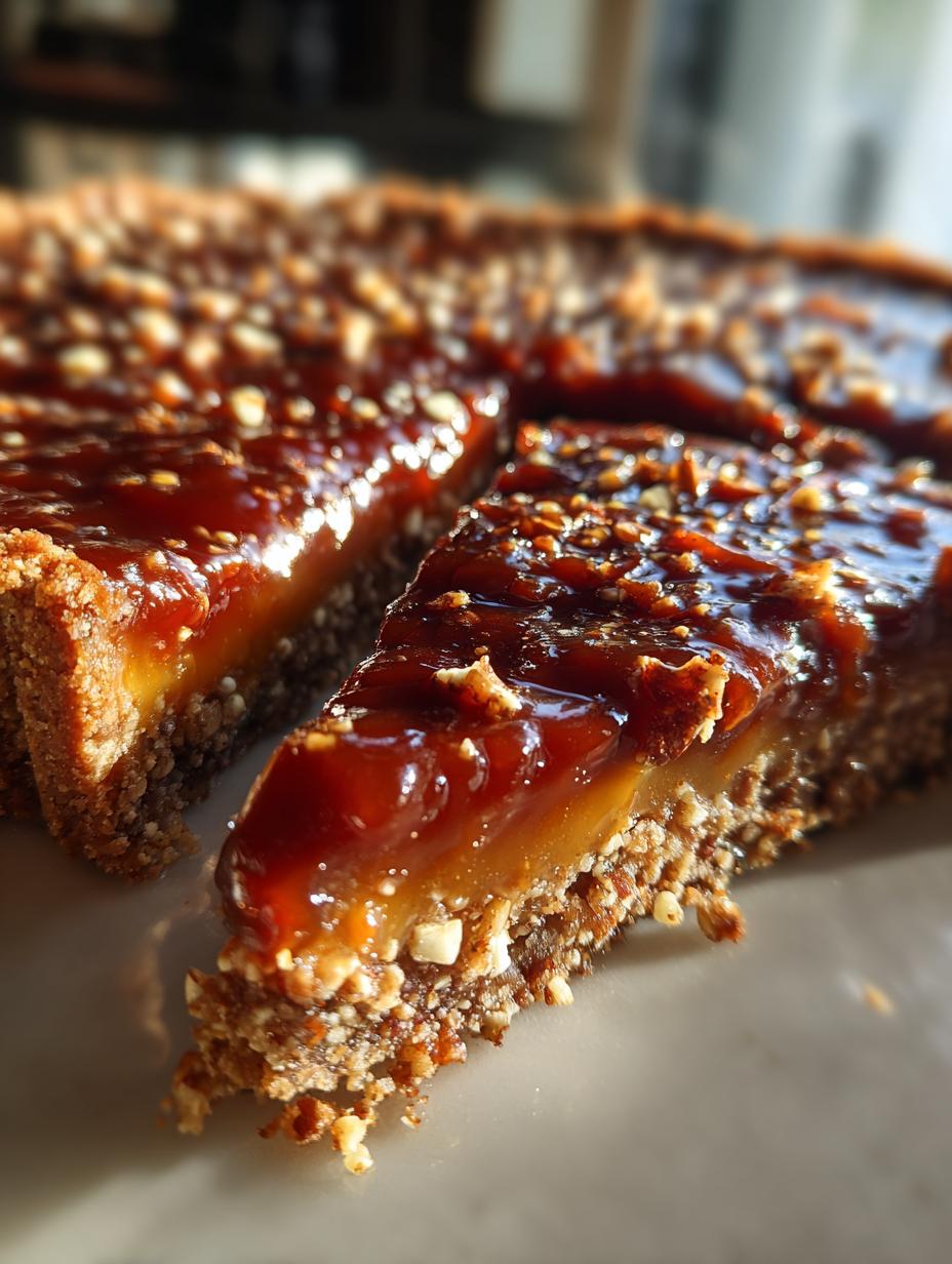 nutty caramel crunch tart