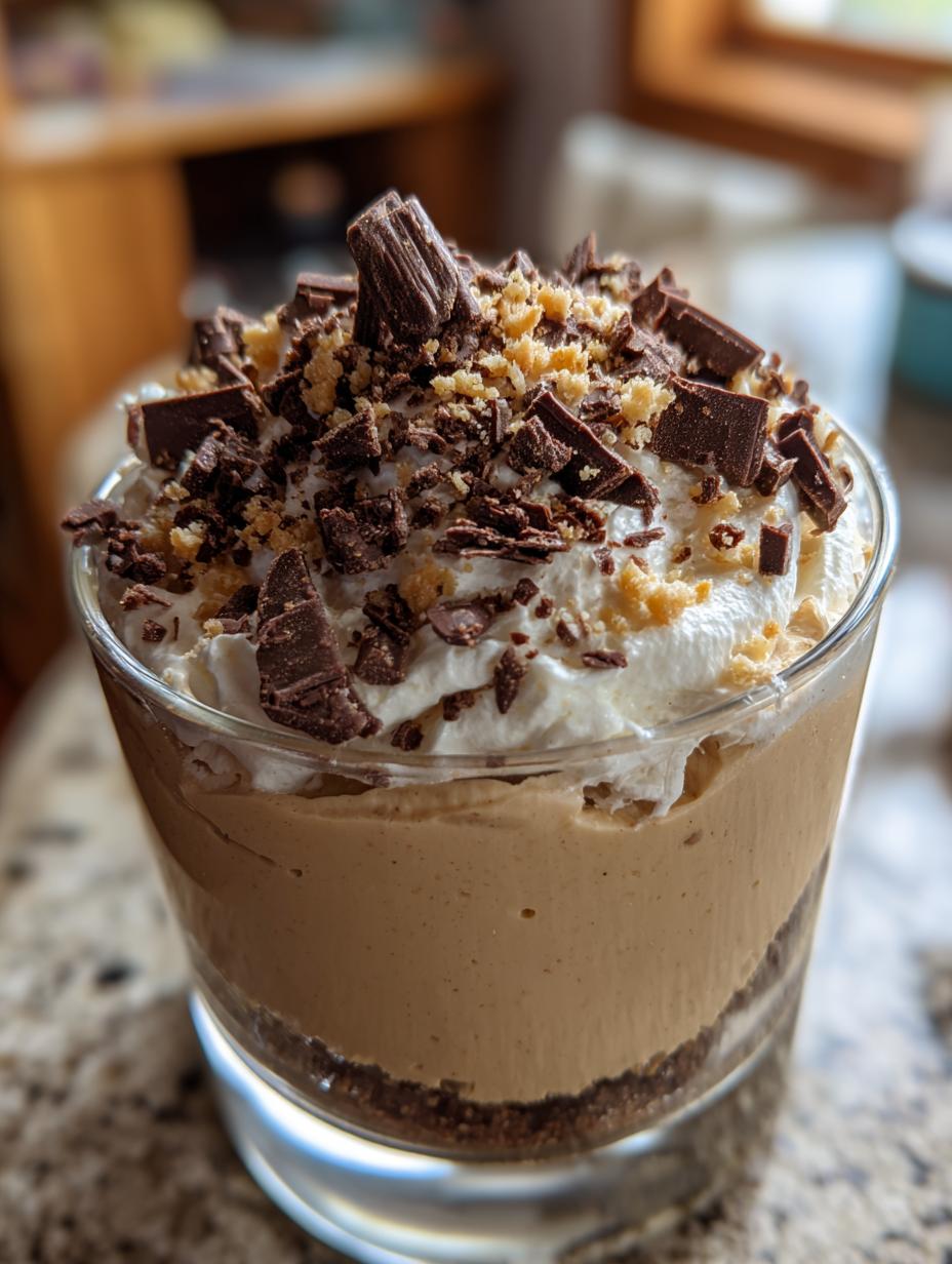 peanut butter cheesecake in a cup - detail 1