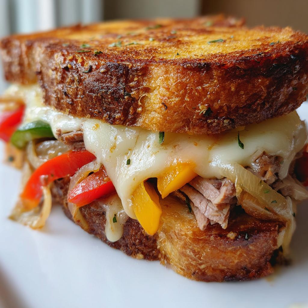 philly grilled cheese sandwich - detail 1