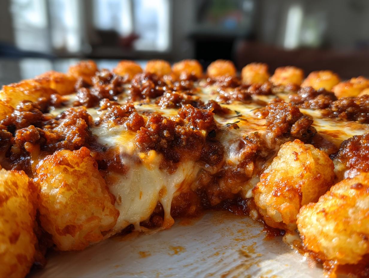pizza tator tot hotdish