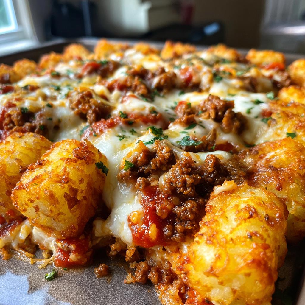 pizza tot casserole - detail 1