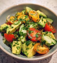refreshing cucumber tomato avocado salad