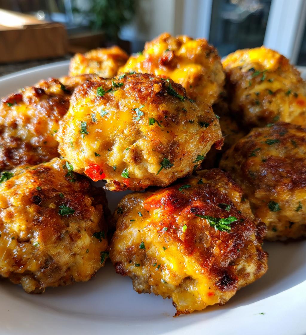 rotel cream cheese sausage balls - detail 1