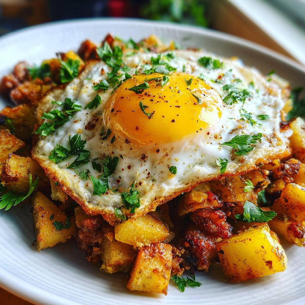 sausage and potato breakfast - detail 1