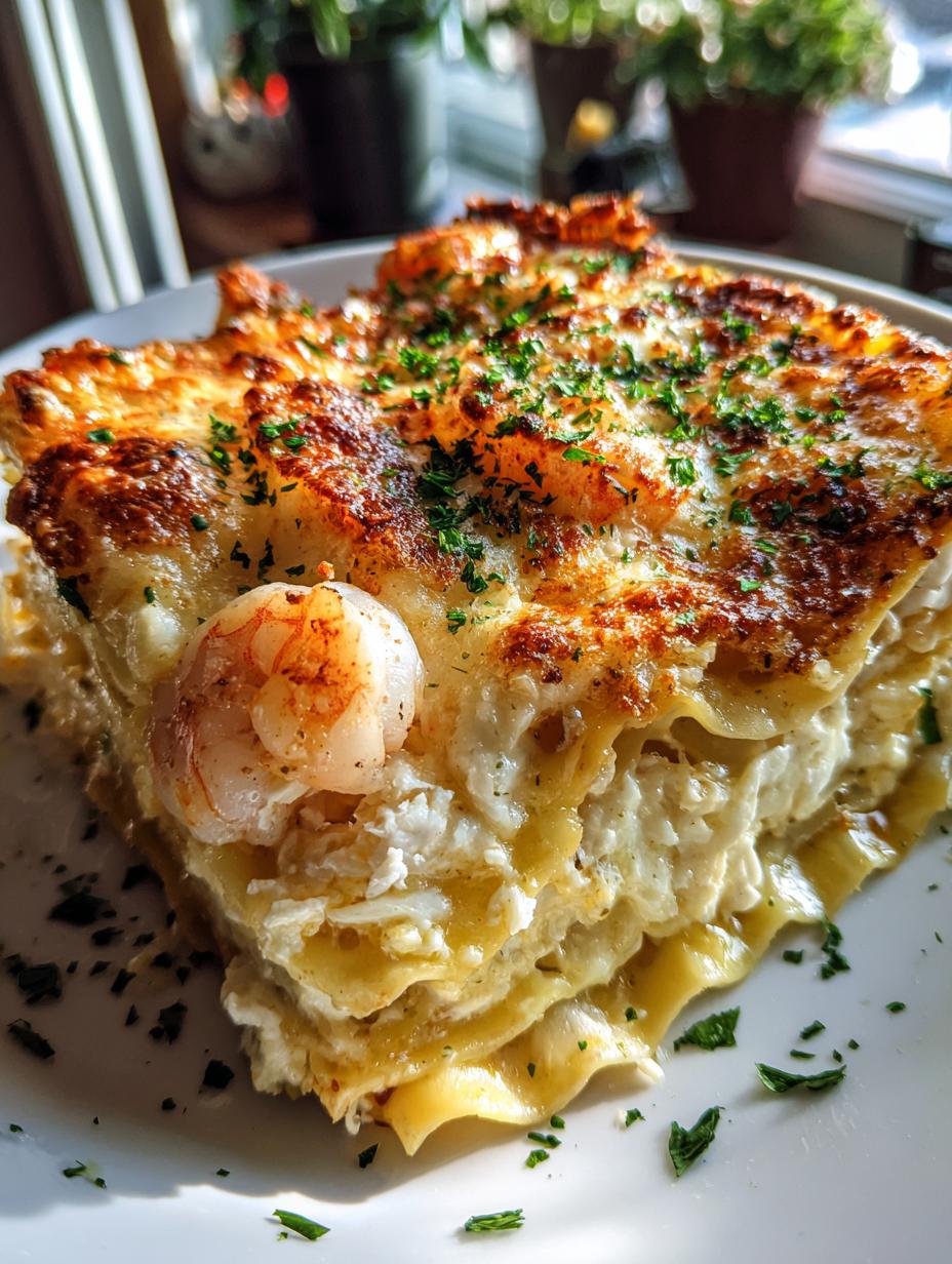 seafood lasagna - detail 1