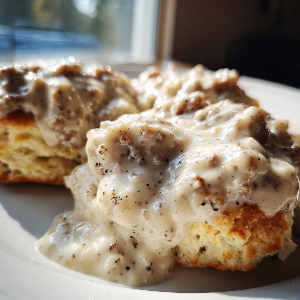 simple homemade sausage gravy - detail 1
