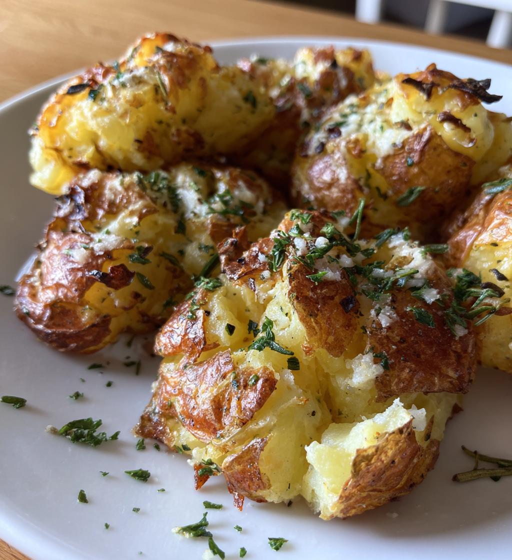 smashed potatoes - detail 1