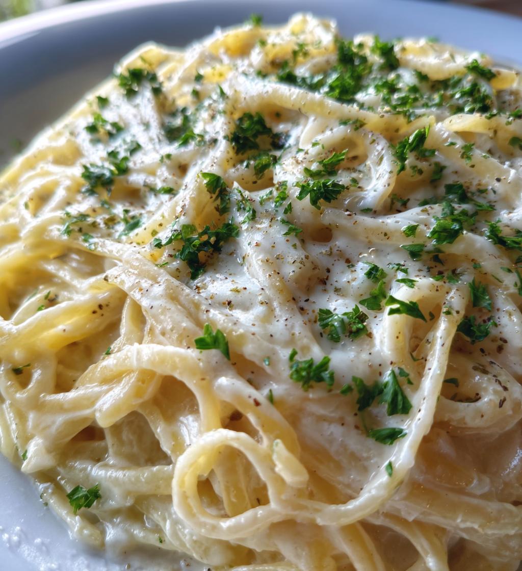 spaghetti alfredo - detail 1