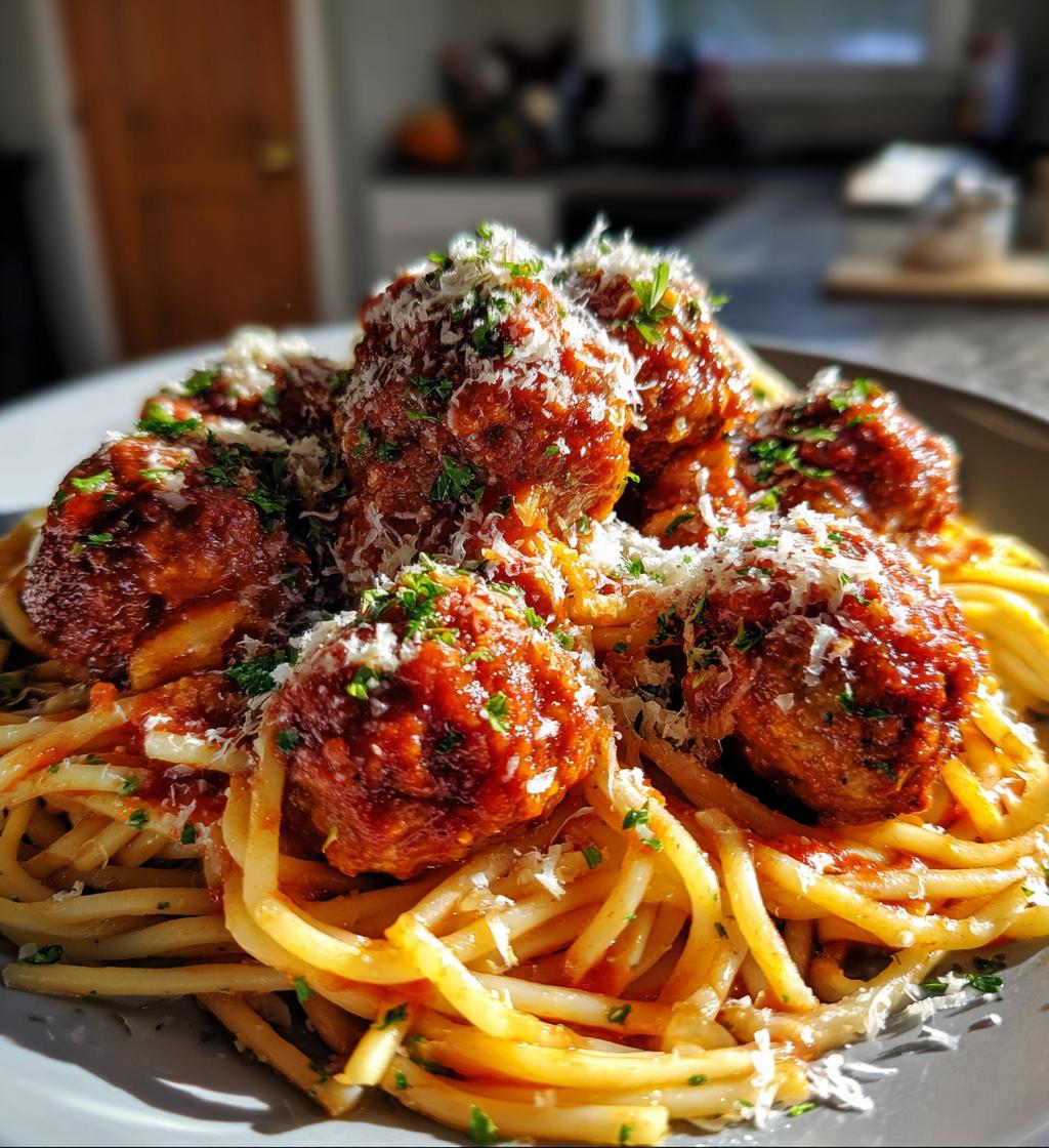 spaghetti and meatballs - detail 1