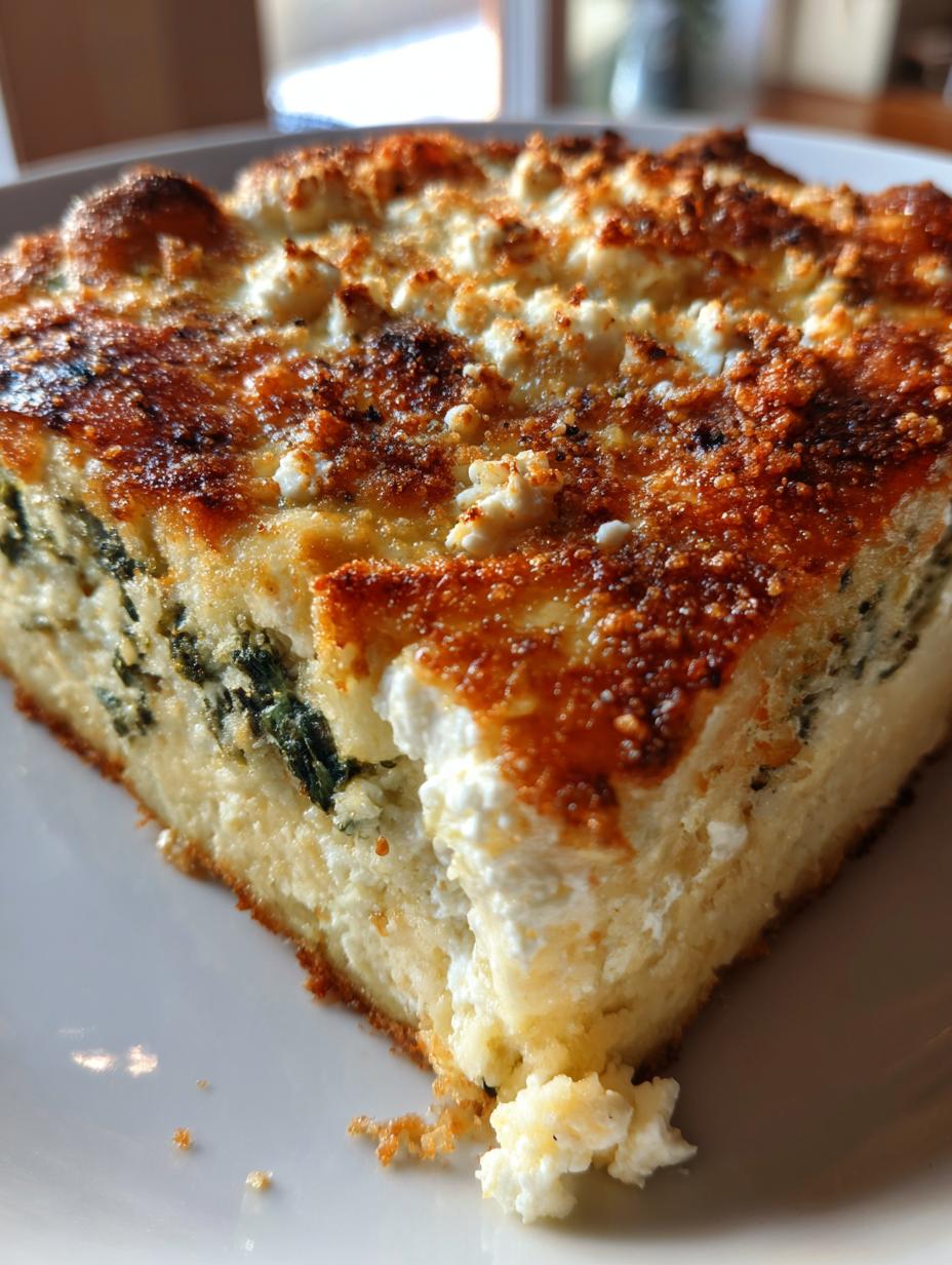 spinach casserole with feta cheese - detail 1