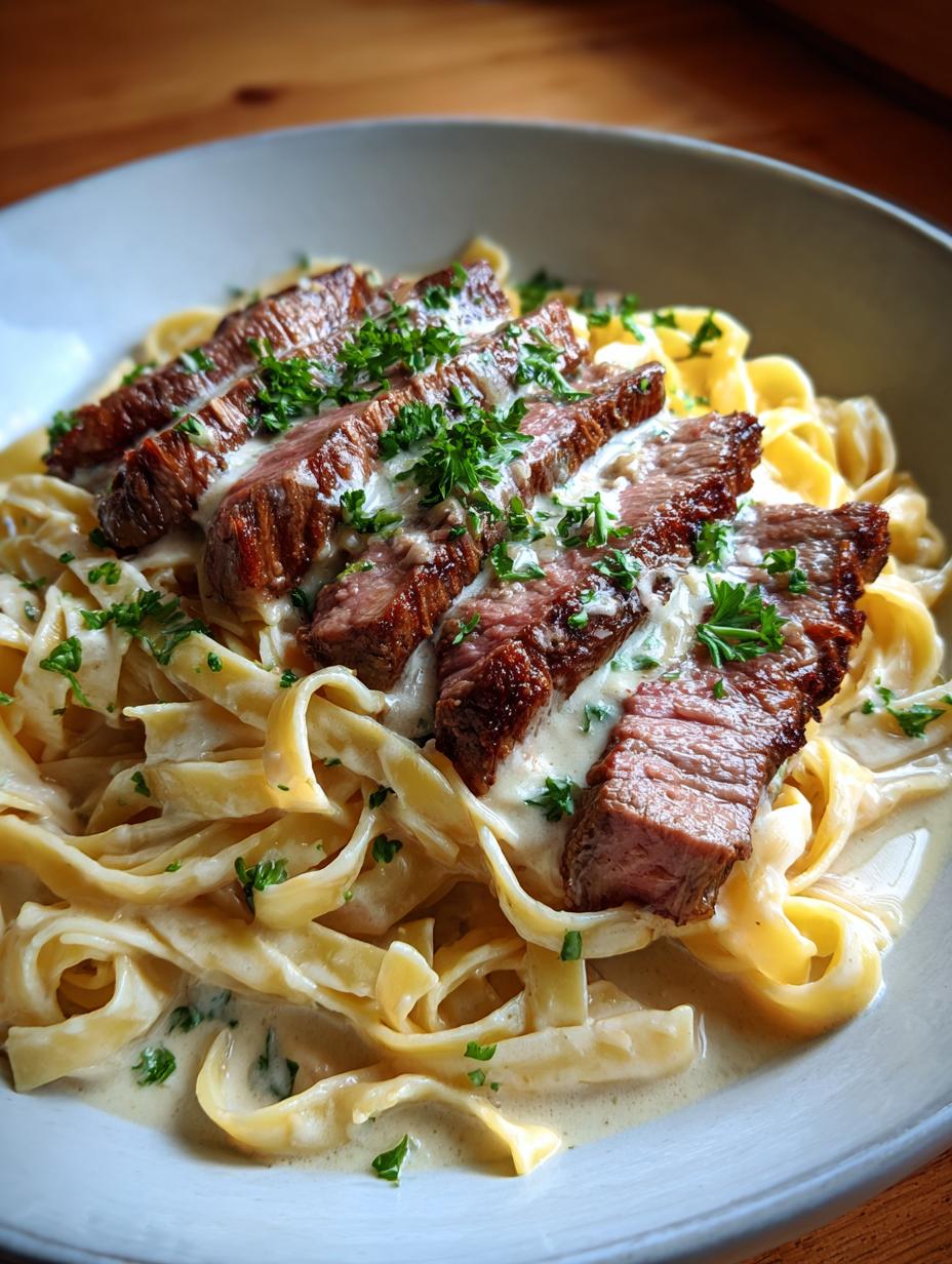 steak and parmesan pasta - detail 1