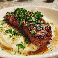 steak and potatoes